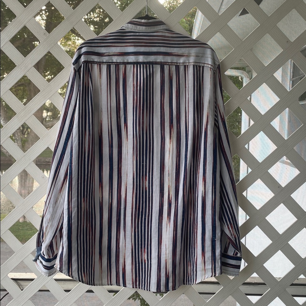 Tommy Bahama 100% Linen Striped Long Sleeve Shirt - Picture 2 of 9